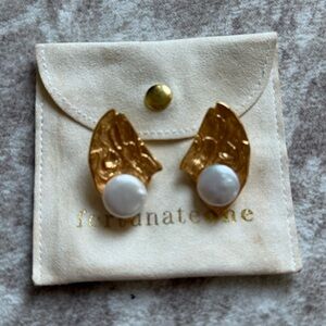 Fortunate One | Bohemian Gold and White Earrings